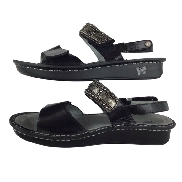 Alegria PG Lite Black Leather Sandals 11 - Picture 4 of 7